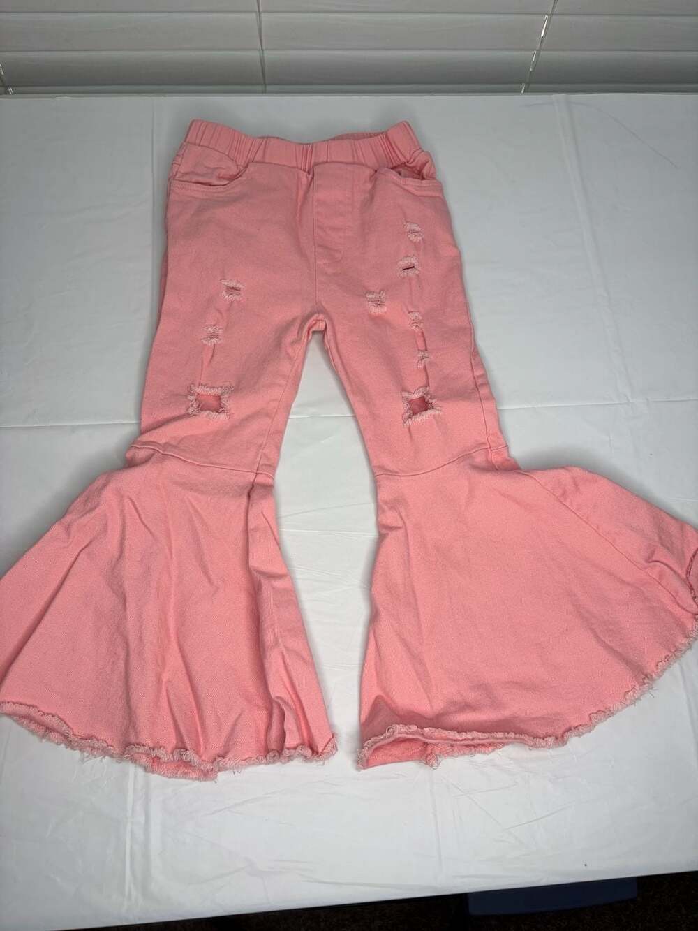 Girls Toddler Jeans Pants /Butterfly Print Legging Jeans Bell Bottoms